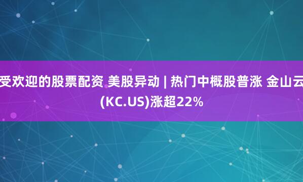 受欢迎的股票配资 美股异动 | 热门中概股普涨 金山云(KC.US)涨超22%